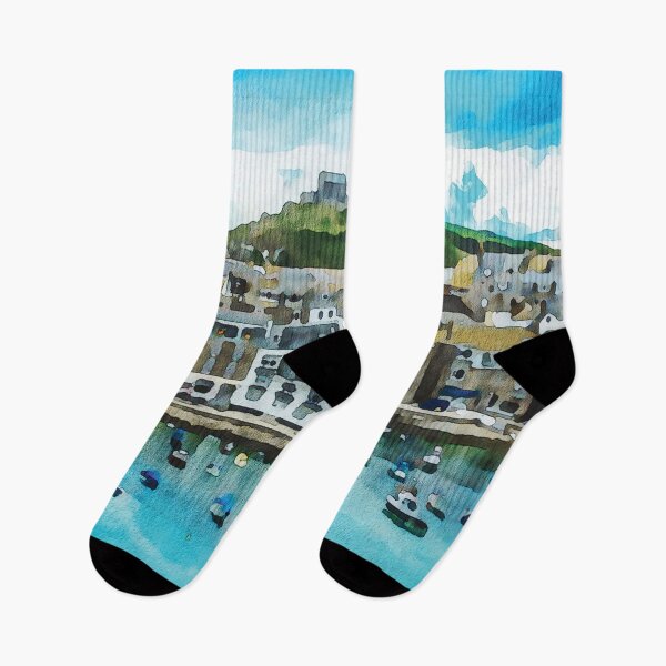 Item preview, St. Ives harbour in Cornwall UK. Watercolour effect designed and sold by Gerald Waters.