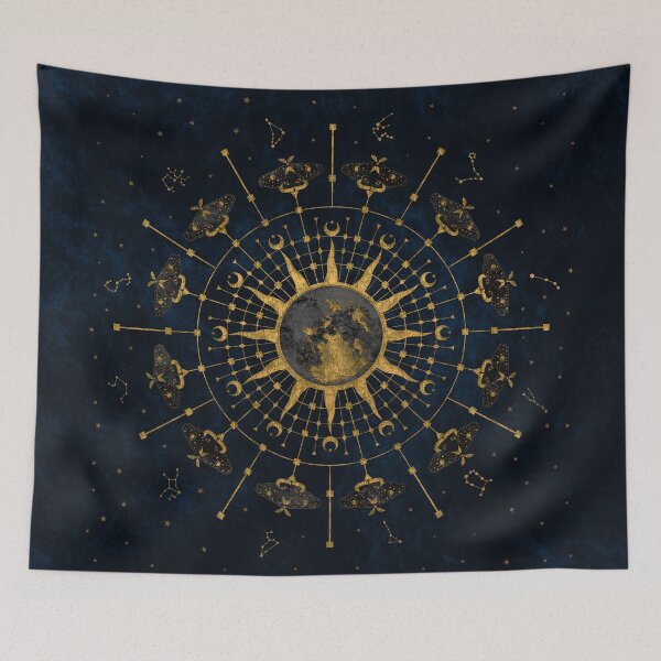 Item preview,  Steam punk Zodiac with Sun and Moon (blue background) designed and sold by Octavia Soldani.