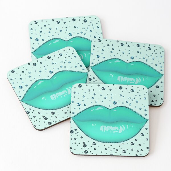 Item preview, Lipstick turquoise makeup kiss mouth pastel designed and sold by GlamourChick.