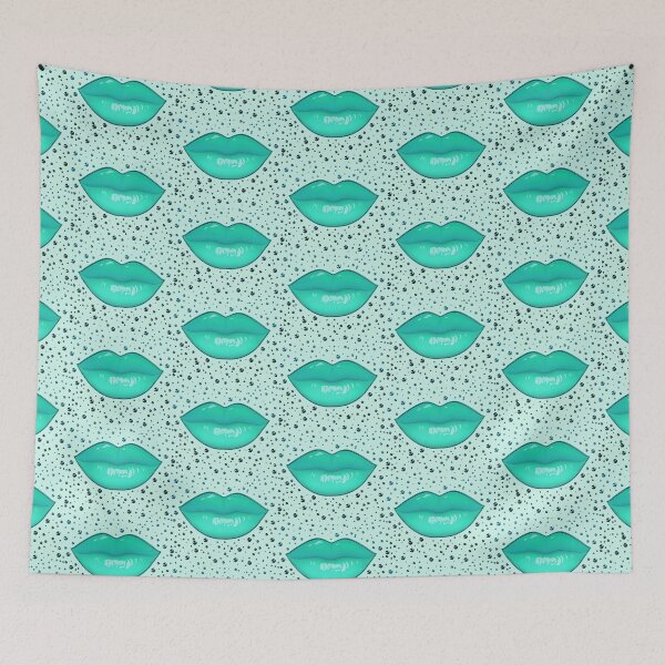 Item preview, Lipstick turquoise makeup kiss mouth pastel designed and sold by GlamourChick.
