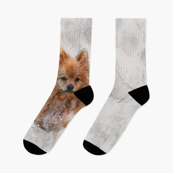 Item preview, Pomeranian dog watercolour digital portrait designed and sold by Gerald Waters.