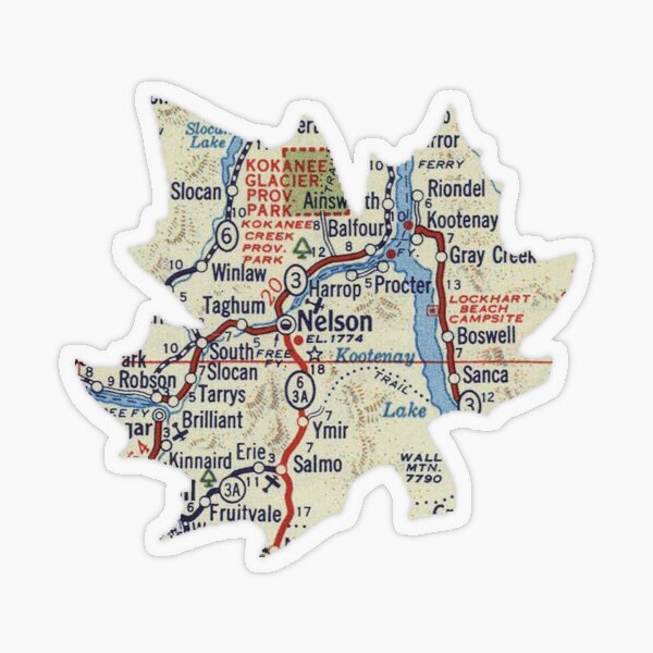 Item preview, Nelson BC Map designed and sold by Southwestsky.