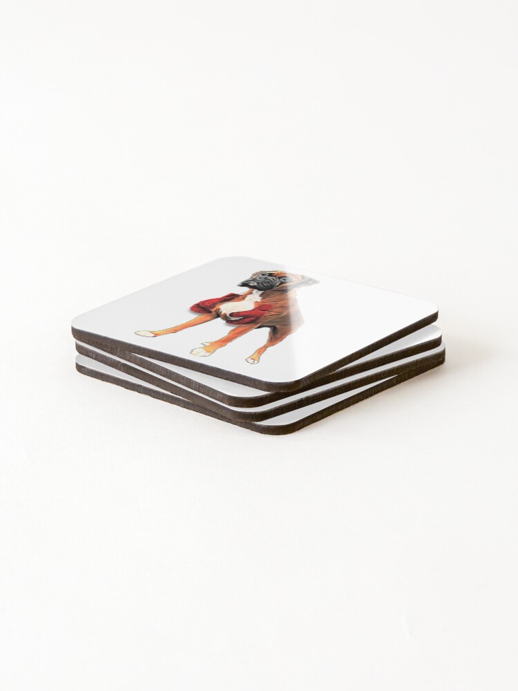Thumbnail 4 of 5, Coasters (Set of 4), Boxing Boxer designed and sold by ProtanDesign.