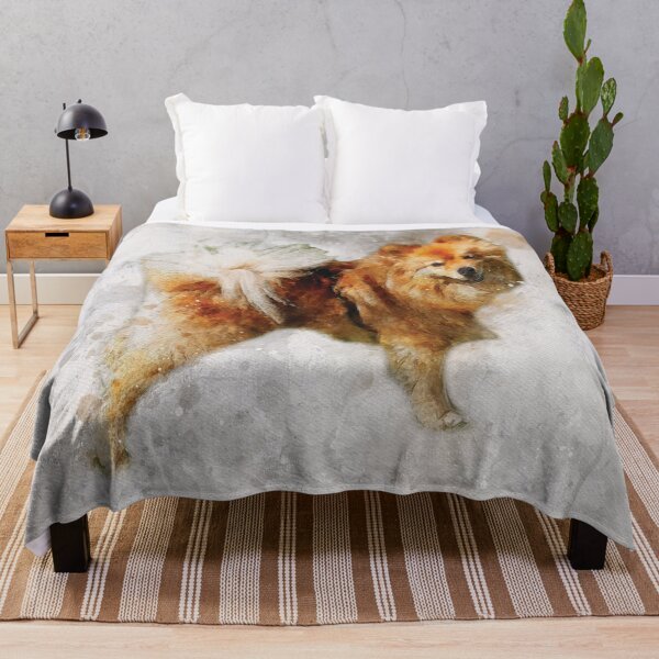 Item preview, Pomeranian dog watercolour digital portrait designed and sold by Gerald Waters.