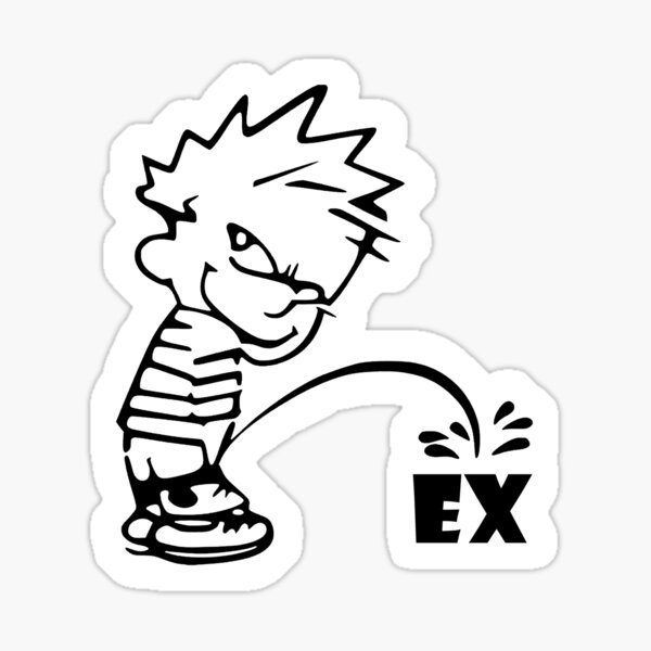 Calvin Peeing Stickers | Redbubble