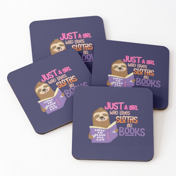 Item preview, Just a Girl who loves Sloths and Books Cartoon designed and sold by tinypurpleland.