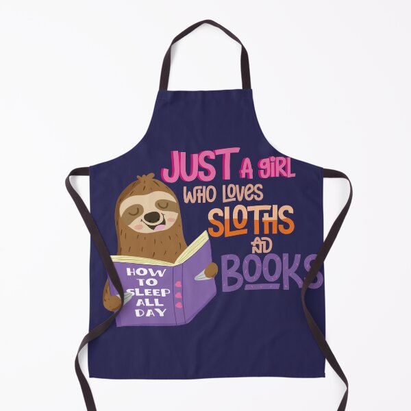 Item preview, Just a Girl who loves Sloths and Books Cartoon designed and sold by tinypurpleland.