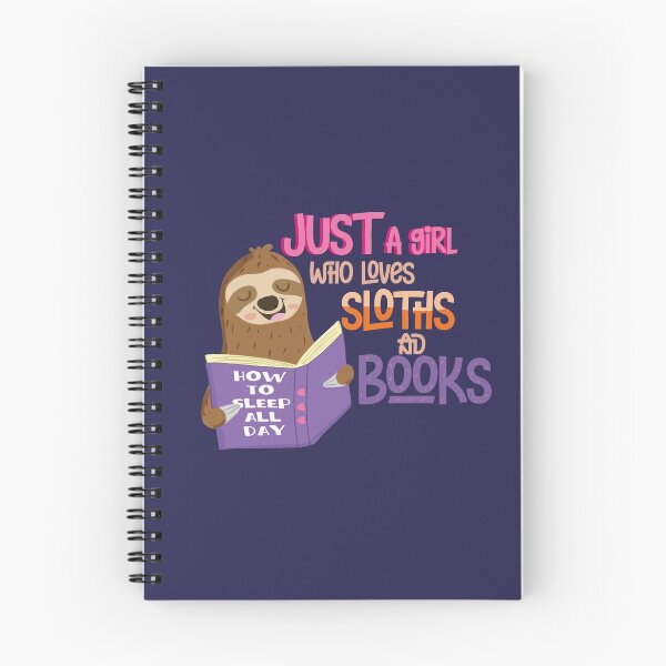 Item preview, Just a Girl who loves Sloths and Books Cartoon designed and sold by tinypurpleland.