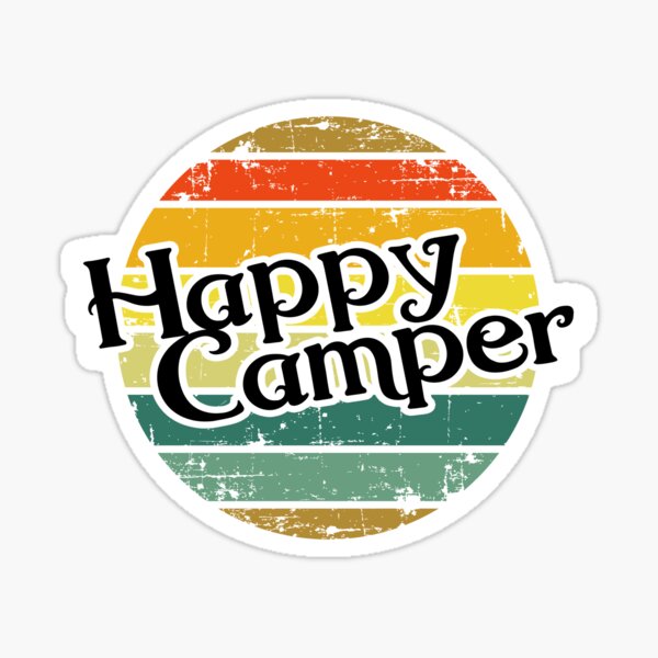 Happy Camper / Retro Vintage Camper Camping  Sticker