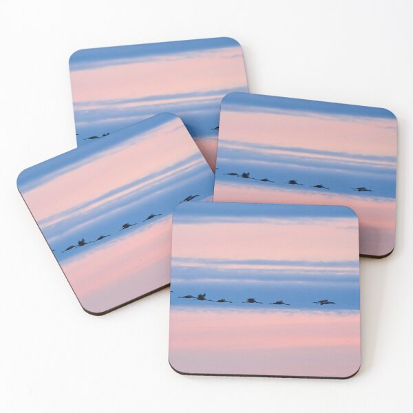 Item preview, Lined on blue. Evening of the cranes designed and sold by Jouko Lehto Photography.