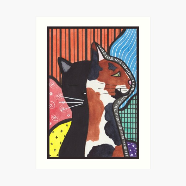 Abstract Cats Art Print