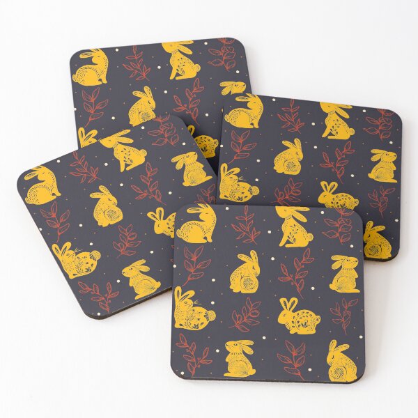 Item preview, RABBITS AND LEAVES Fall Autumn Pattern Cute designed and sold by a-little-ink.