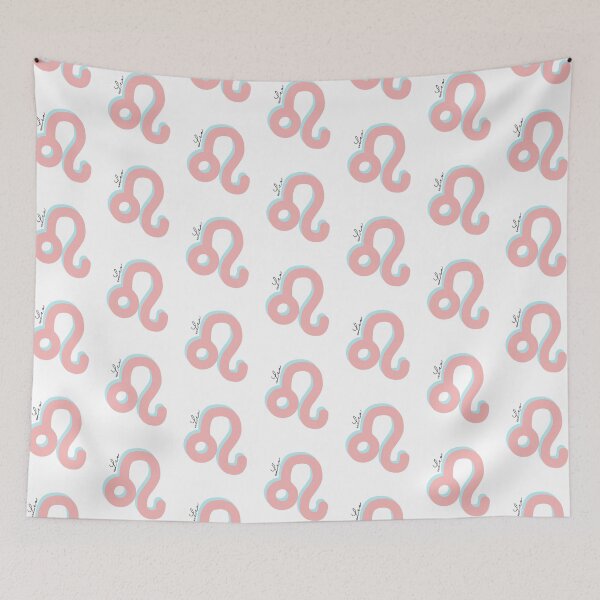 Item preview, Minimalist Leo Zodiac sign pastel pink and teal colors with black handwritten text designed and sold by milkasweet.