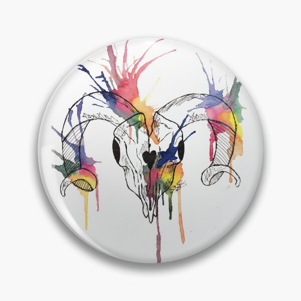 Item preview, Rainbow Ram Skull designed and sold by MenagerieMayhem.