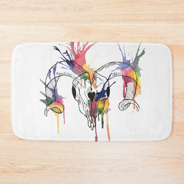 Item preview, Rainbow Ram Skull designed and sold by MenagerieMayhem.
