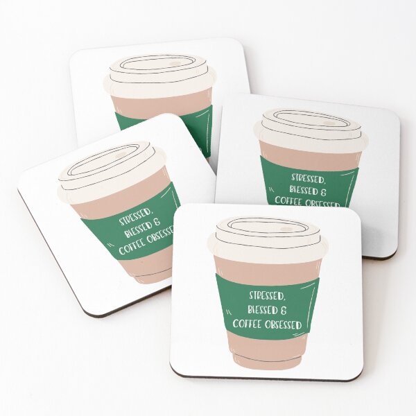 Item preview, Stressed, Blessed, and Coffee Obsessed designed and sold by FrostedLotusSt.
