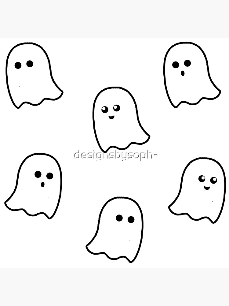 "cute ghost sticker pack" Poster by designsbysoph Redbubble