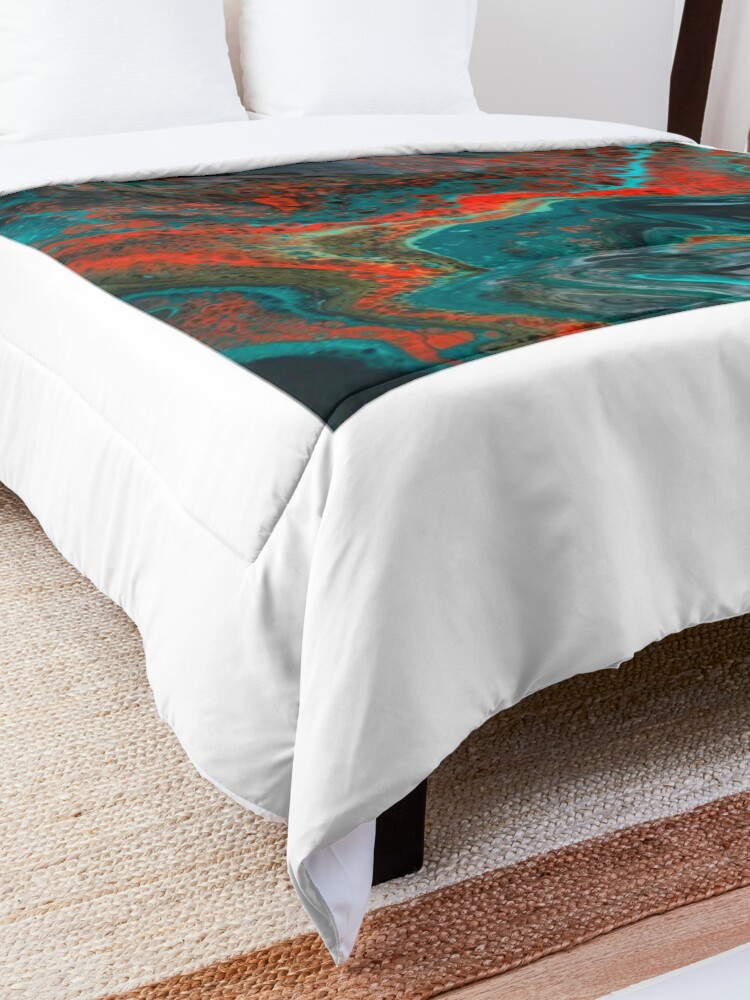 Alternate view of Abstract Painting-"Sunset in Sedona"-Enchantment Ruins Comforter