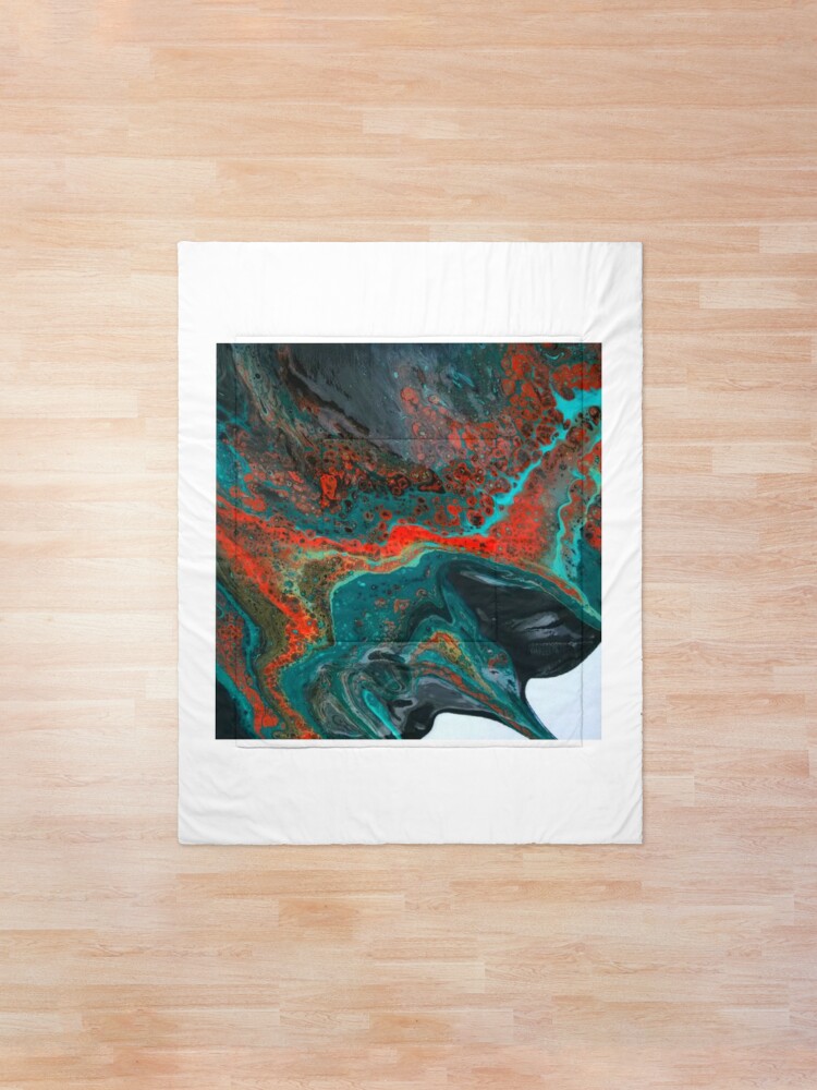 Alternate view of Abstract Painting-"Sunset in Sedona"-Enchantment Ruins Comforter