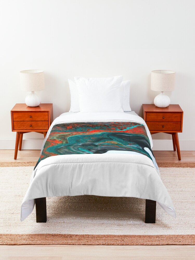 Alternate view of Abstract Painting-"Sunset in Sedona"-Enchantment Ruins Comforter