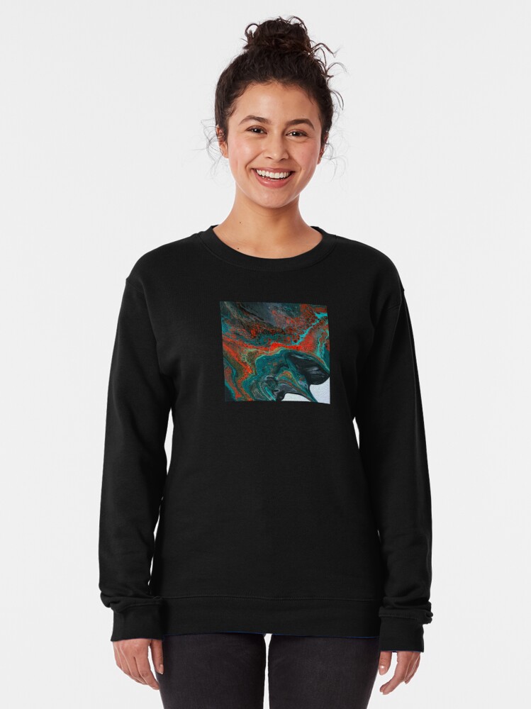 Alternate view of Abstract Painting-"Sunset in Sedona"-Enchantment Ruins Pullover Sweatshirt
