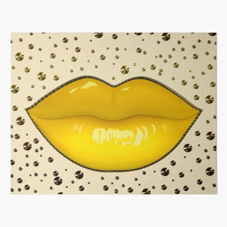 Lips piercing with pastel makeup pout - rainbow Art Board Print