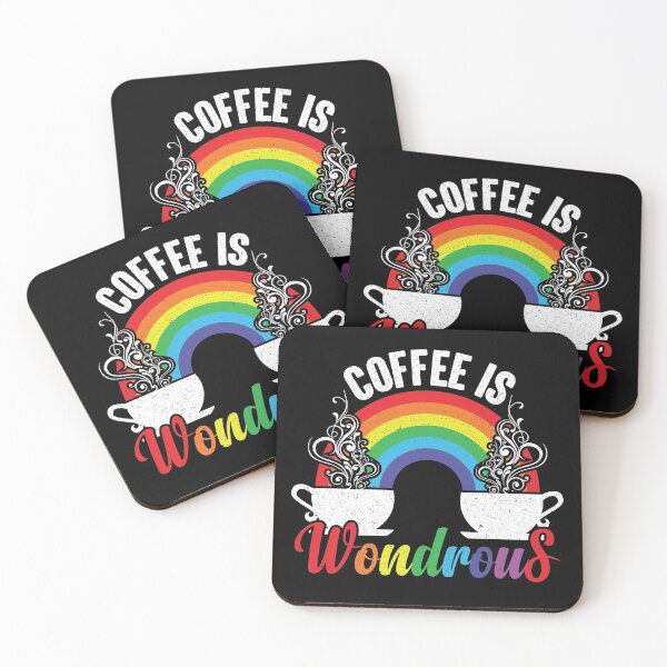 Item preview, Coffee Is Wondrous - Steaming Java Under The Rainbow designed and sold by GravitiTees.