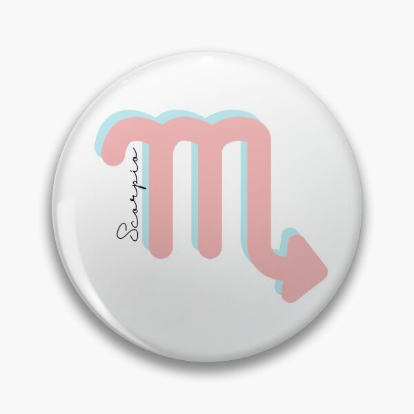 Item preview, Minimalist Scorpio Zodiac sign pastel pink and teal colors with black handwritten text designed and sold by milkasweet.