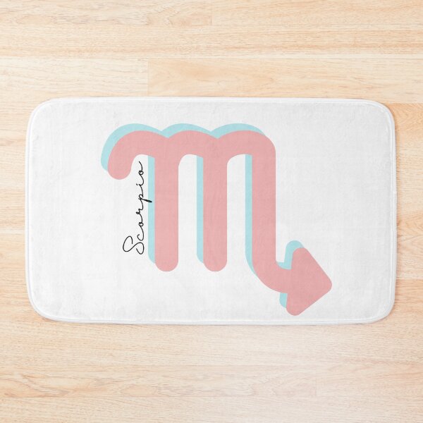 Item preview, Minimalist Scorpio Zodiac sign pastel pink and teal colors with black handwritten text designed and sold by milkasweet.