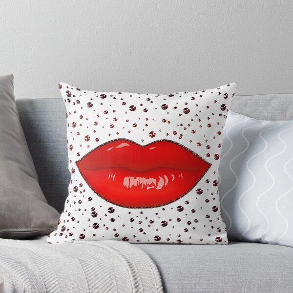 Item preview, red lips lipstick glossy makeup kissing mouth piercing designed and sold by GlamourChick.