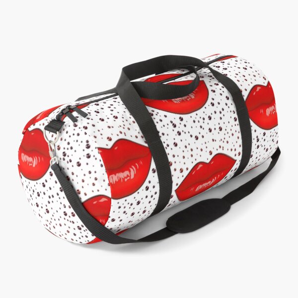 Item preview, red lips lipstick glossy makeup kissing mouth piercing designed and sold by GlamourChick.