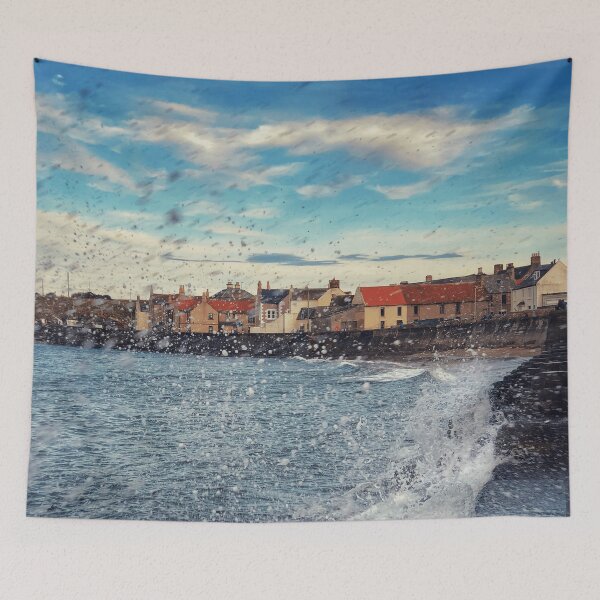 Item preview, Crashing Waves at Eyemouth Harbour, Scottish Borders designed and sold by yourscotborders.