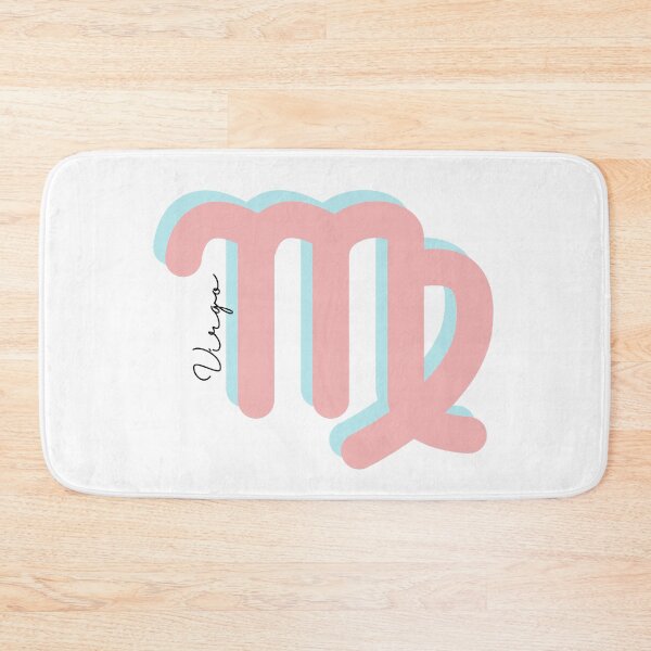 Item preview, Minimalist Virgo Zodiac sign pastel pink and teal colors with black handwritten text designed and sold by milkasweet.