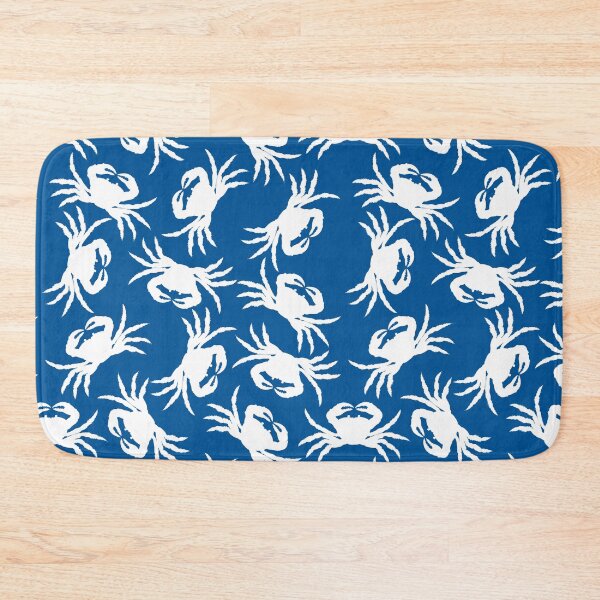 Item preview, White and Blue Crab Pattern designed and sold by TMBTM.