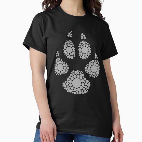 Large Paw Print - Grey Dots Classic T-Shirt