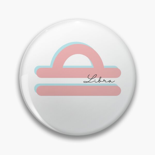 Item preview, Minimalist Libra Zodiac sign pastel pink and teal colors with black handwritten text designed and sold by milkasweet.