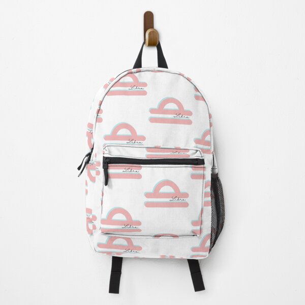 Item preview, Minimalist Libra Zodiac sign pastel pink and teal colors with black handwritten text designed and sold by milkasweet.