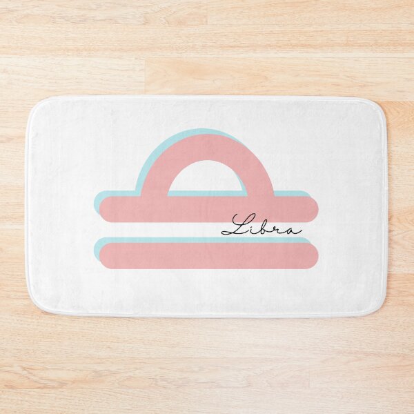 Item preview, Minimalist Libra Zodiac sign pastel pink and teal colors with black handwritten text designed and sold by milkasweet.