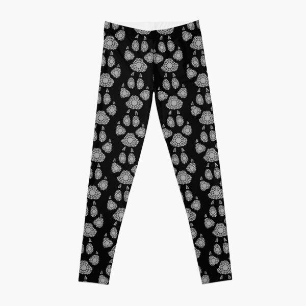 Large Paw Print - Grey Dots Leggings