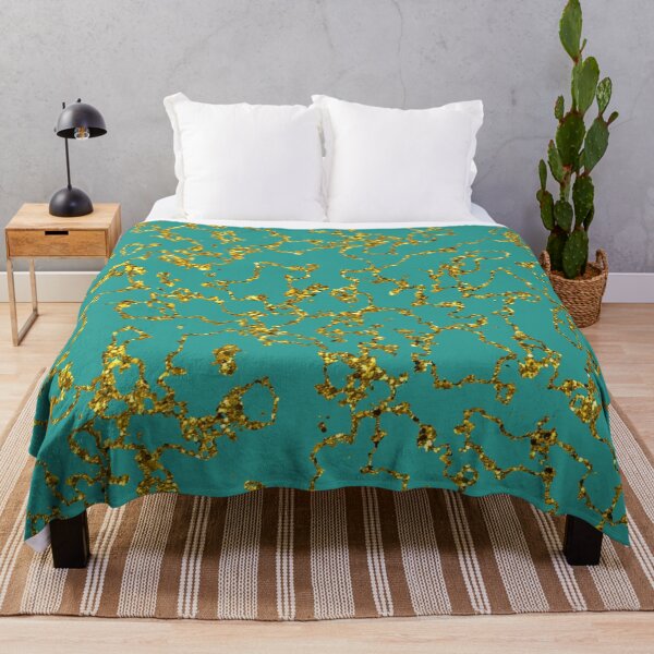 Item preview, Marbled Gold and Turquoise Abstract Larger Pattern designed and sold by Darcy777.