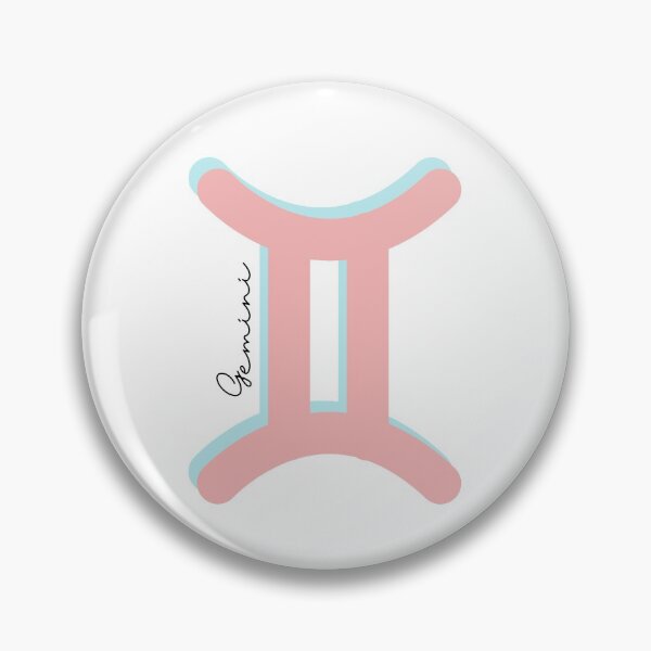 Item preview, Minimalist Gemini Zodiac sign pastel pink and teal colors with black handwritten text designed and sold by milkasweet.