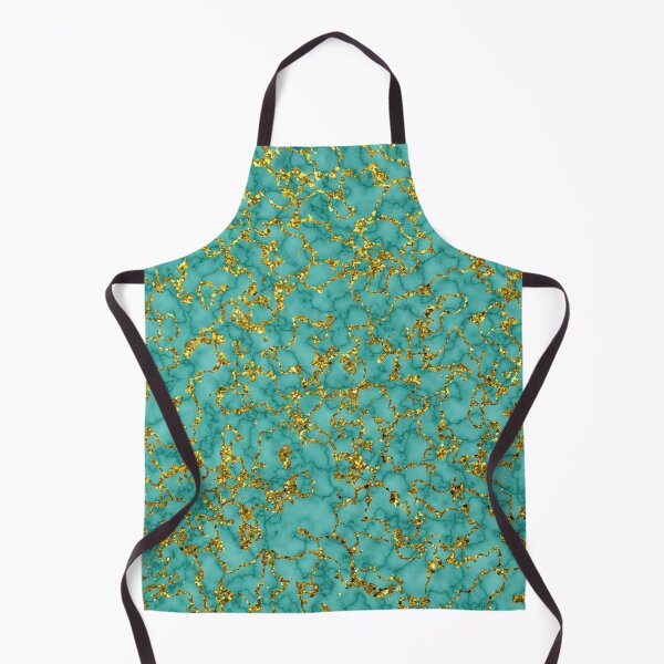 Item preview, Marbled Gold and Turquoise Abstract Larger Pattern Veined designed and sold by Darcy777.