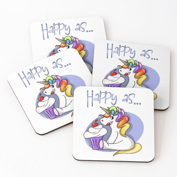 Item preview, Happy as a unicorn eating cake designed and sold by lovingkakeart.