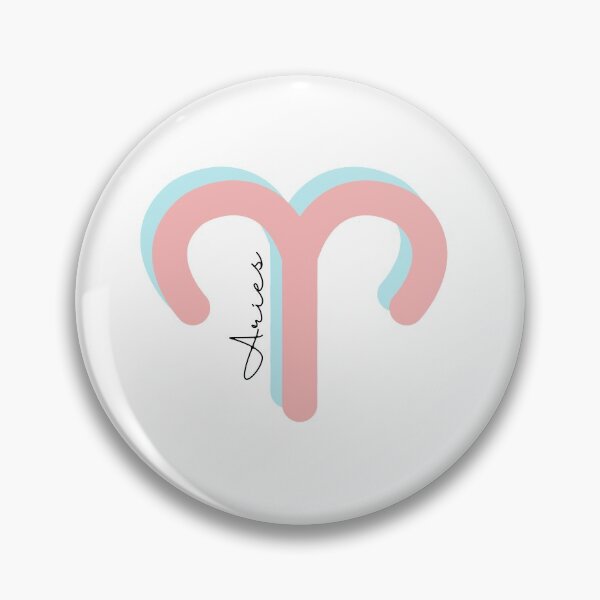 Item preview, Minimalist Aries Zodiac sign pastel pink and teal colors with black handwritten text designed and sold by milkasweet.