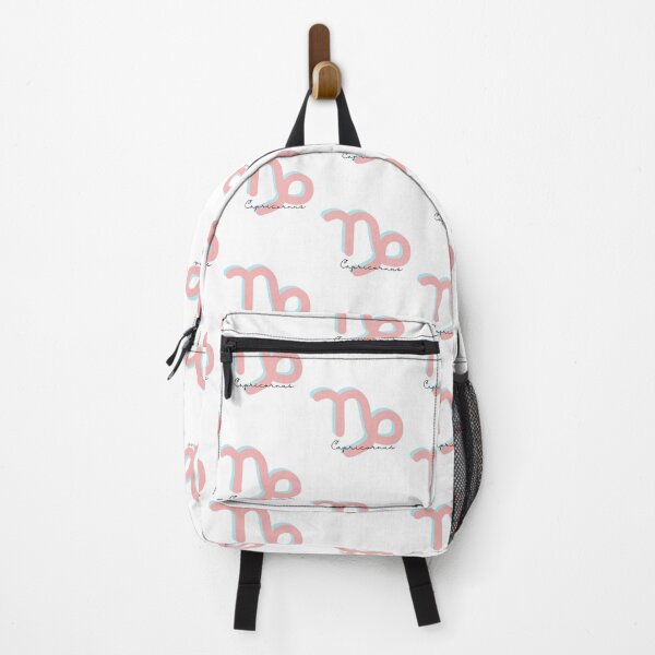 Item preview, Minimalist Capricornus Zodiac sign pastel pink and teal colors with black handwritten text designed and sold by milkasweet.