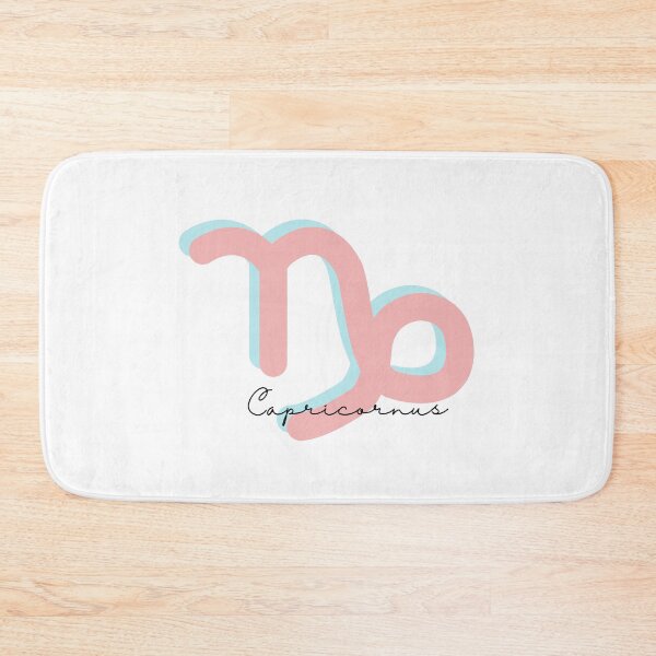 Item preview, Minimalist Capricornus Zodiac sign pastel pink and teal colors with black handwritten text designed and sold by milkasweet.