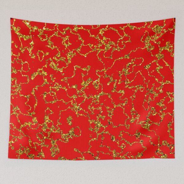 Item preview, Patrón más grande abstracto dorado y rojo veteado designed and sold by Darcy777.