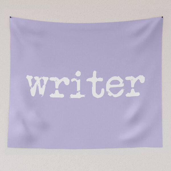 Item preview, writer in white on lavender designed and sold by TeaRoseWriter.