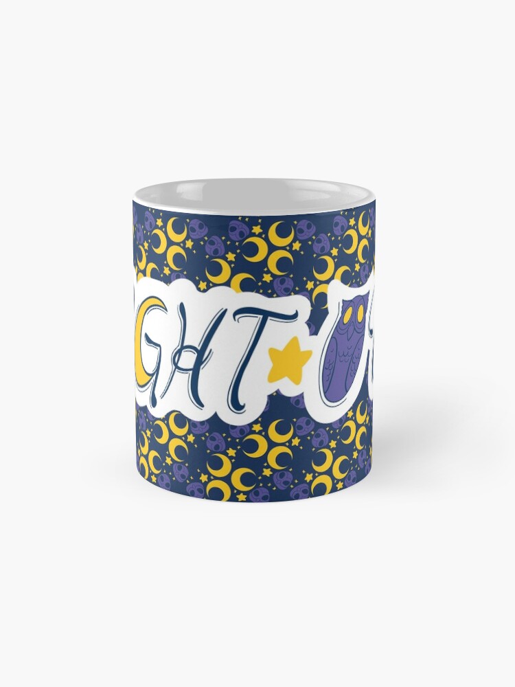 Alternate view of Night Owls Phrase with Main Pattern Mug