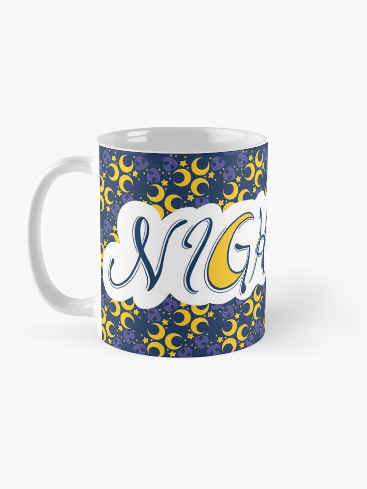 Alternate view of Night Owls Phrase with Main Pattern Mug